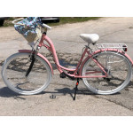 Dámsky retro bicykel 28" Lavida 7-prevodový hlinikový [A] Ružový, biele kolesá